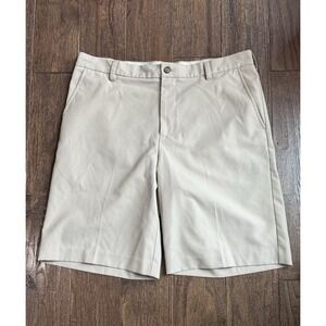 Izod Men's Khaki Golf Shorts - 36" Waist - 10" Length - Tan - Resort - Casual